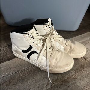 Hurley‎ White and Black High-Top Sneakers